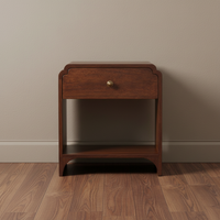 Newton Solid Walnut Bedside Table - Mid-Century Modern Nightstand