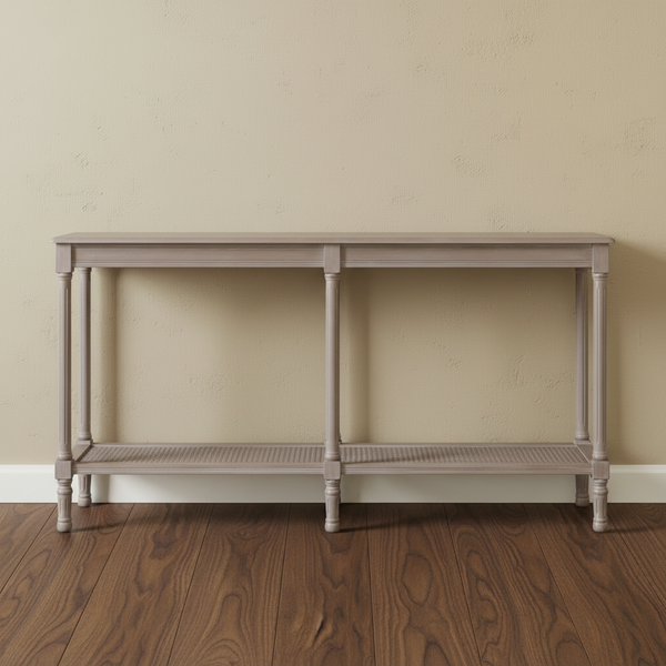 The Serene Rattan & Ash Console Table