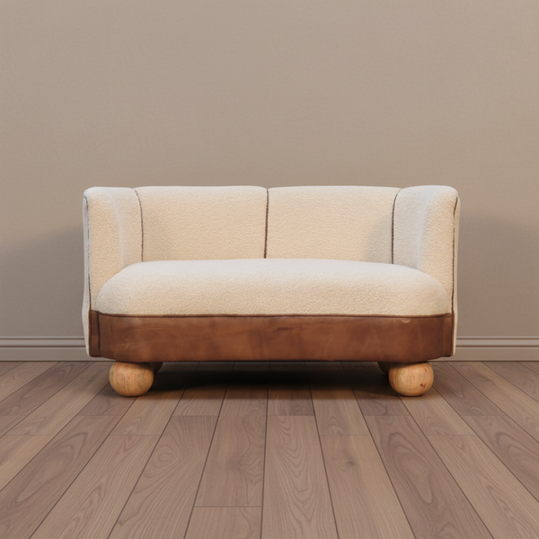 The Alpona Bouclé & Leather Sofa