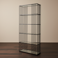 The Alto Black Metal & Glass Shelf Unit - Industrial Open Display Shelving 179cm | Hearth & Haven