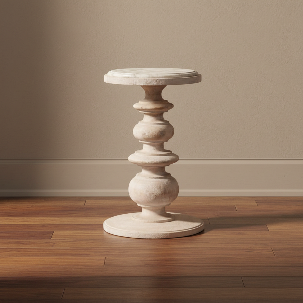 Bellis White Marble Side Table - Luxe Gold Metal Leg End Table