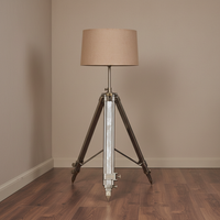 Modern Chrome Tripod Floor Lamp - Industrial Living Room Lighting