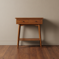 Compact Chestnut Wood Console Table - Narrow Hallway Furniture