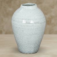 The Kemi Large White Olpe Vase - Square Format with Marble Background