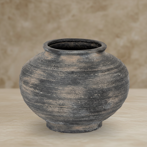 The Marra Sculptural Black Ceramic Vase