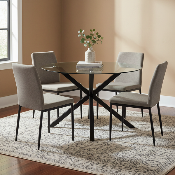 The Monza Round Glass Modern Dining Table
