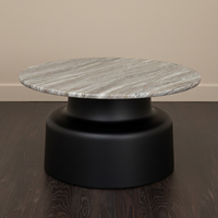 The Oura Black Round Coffee Table - Matte Black Cylindrical Solid Wood Coffee Table | Hearth & Haven