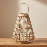 The Peardrop Wicker Lantern - Organic Shaped Natural Wicker Candle Lantern | Hearth & Haven