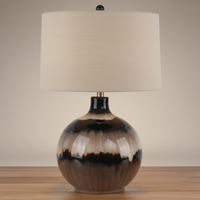 The Sepia Shadows Glass Table Lamp - Amber Tinted Glass Warm Bedside Light | Hearth & Haven