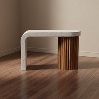 Serenity Terrazzo Stone Side Table - Modern Geometric Accent Furniture