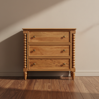 Spindle Wood Chest of Drawers - Bobbin Leg Aesthetic Storage