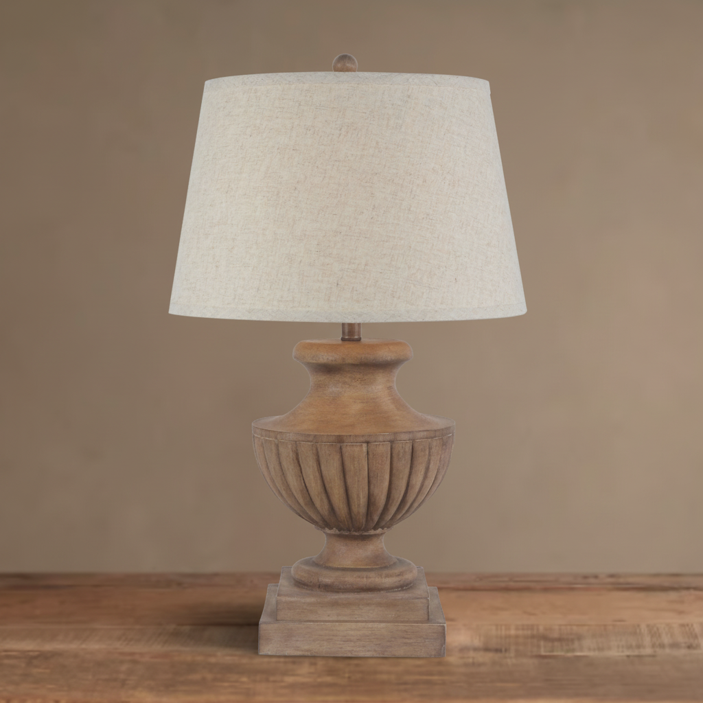 The Marbelle Stone Effect Table Lamp - Textured Grey Ceramic Bedside Light | Hearth & Haven