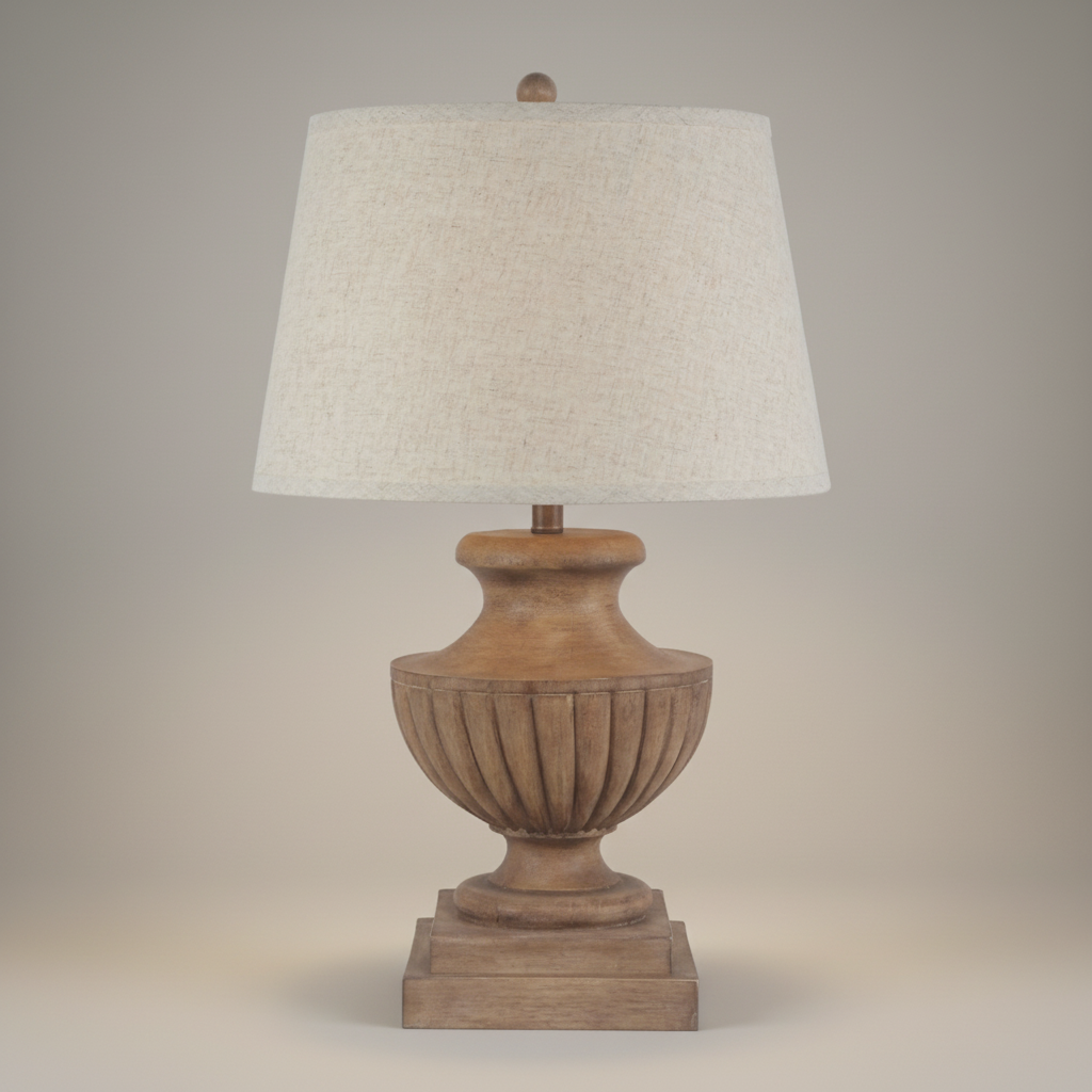 The Tassora Artisan Sculpted Table Lamp - Square Format