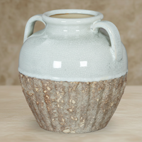 The Thorne White Textured Amphora Vase - Rustic White Ceramic Statement Vase | Hearth & Haven