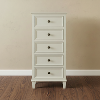 The Belmont Whitewashed Tallboy Chest - White Painted Tall Chest of Drawers - Modern Rustic | Hearth & Haven